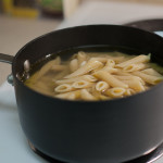 Cook pasta until al dente about 13 minutes
